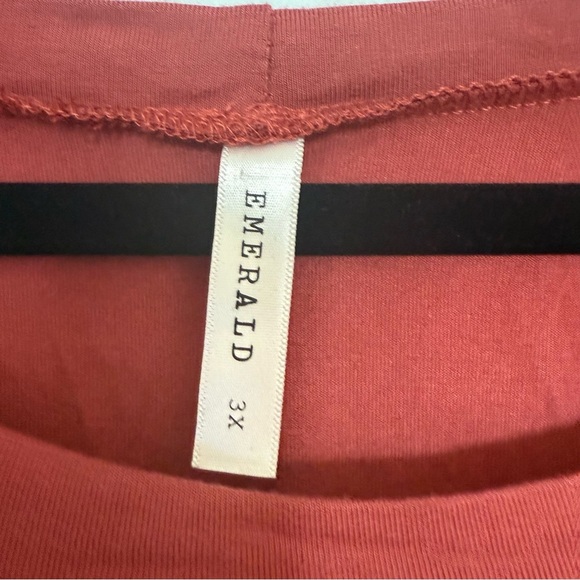 EMERALD TUNIC Top Women's 3X Rust Red Orange Short Sleeve Lace Crochet Trim Y2K - Picture 3 of 7